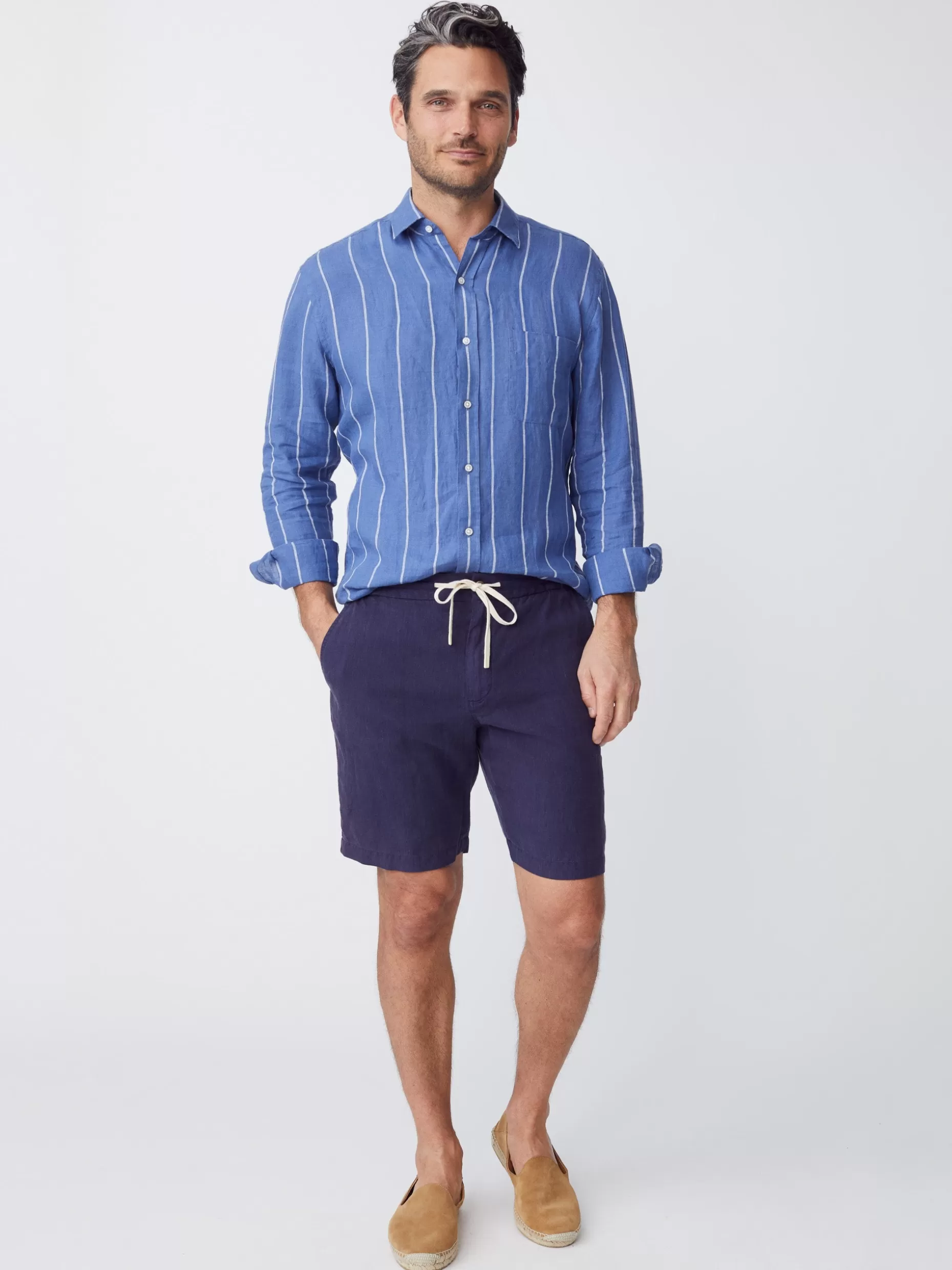 J. McLaughlin Griffin 7" Linen Shorts- Shorts