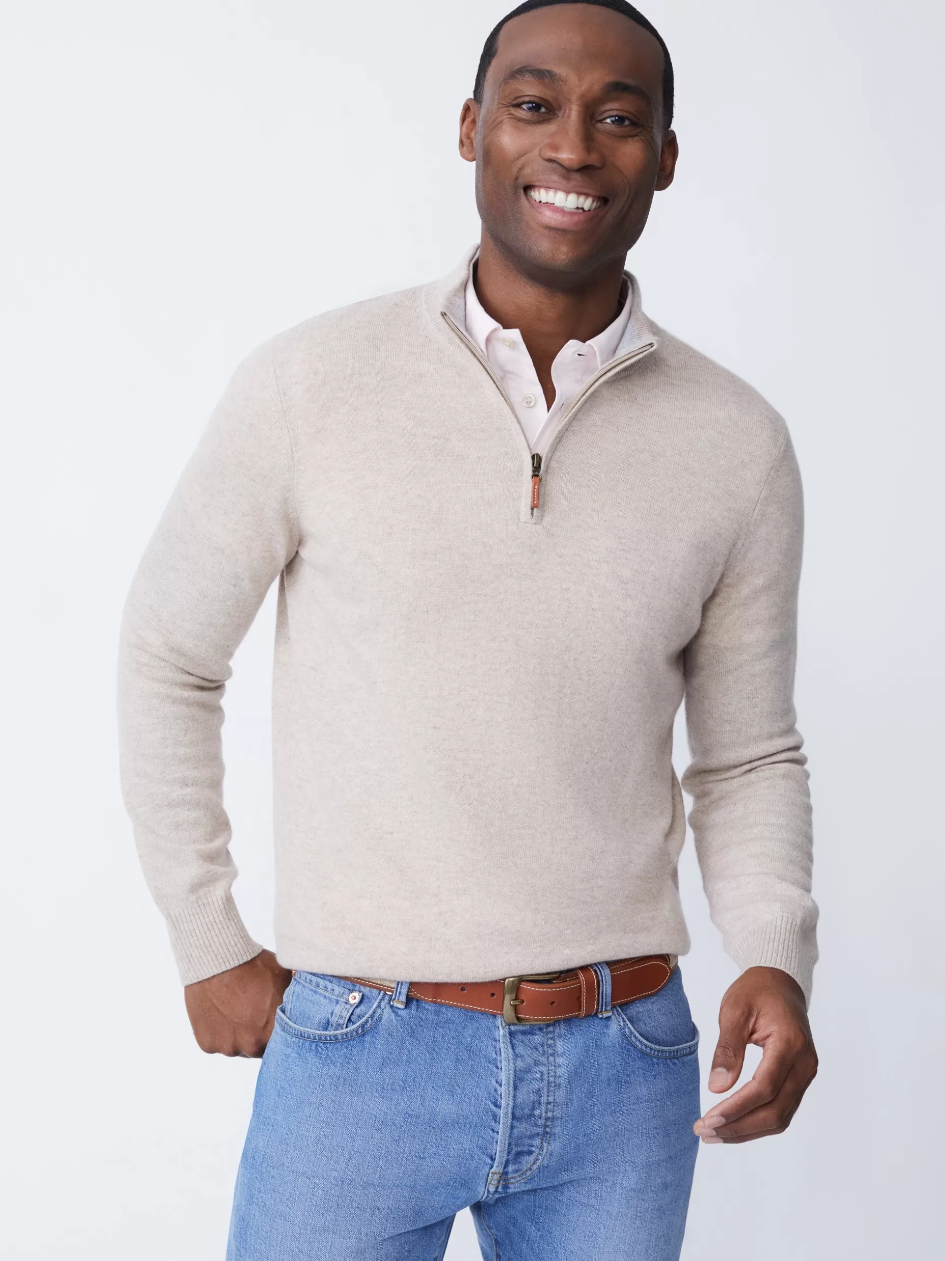 J. McLaughlin Henry Cashmere 1/4 Zip- Sweaters