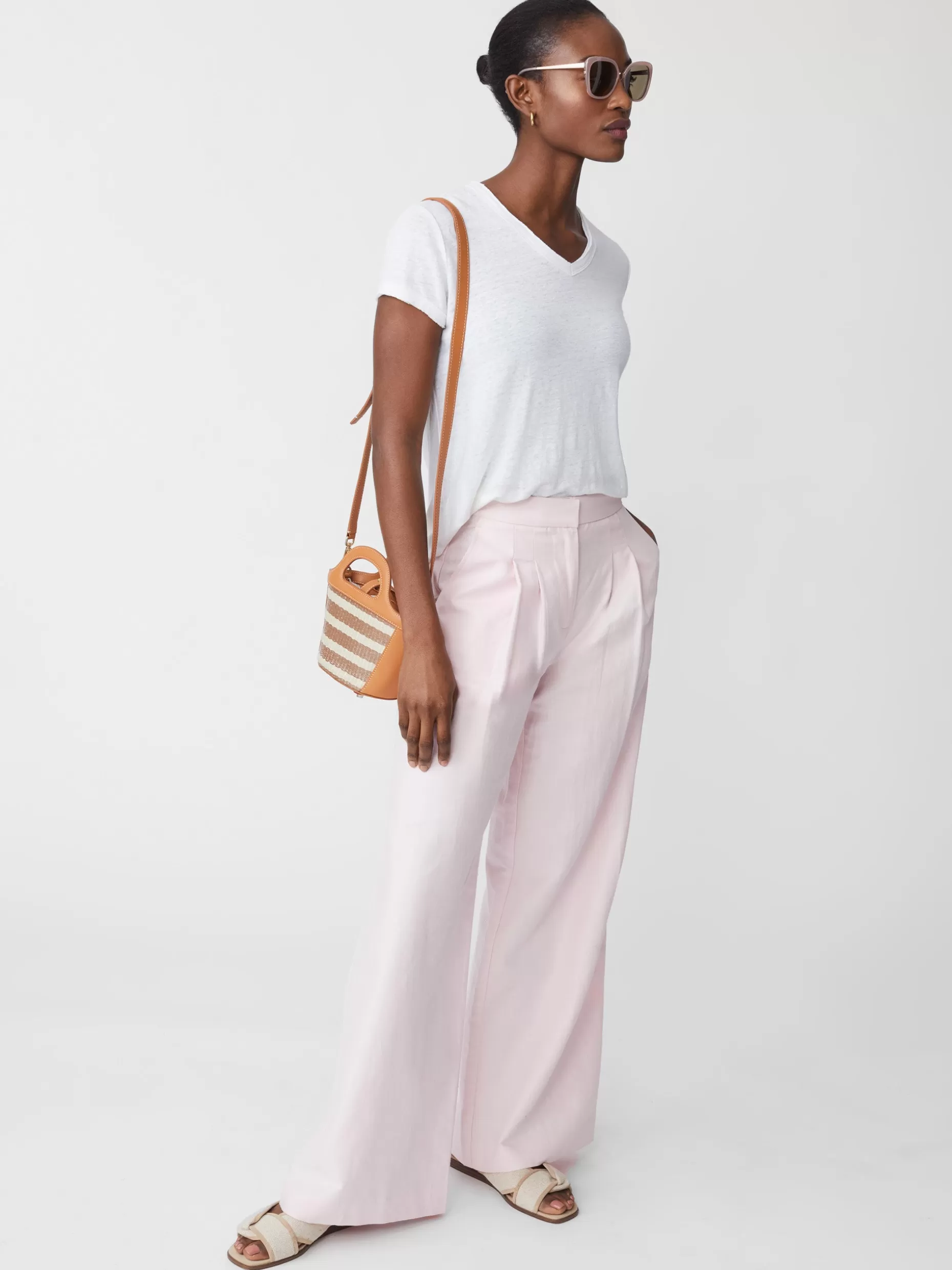 J. McLaughlin Kacey Linen Tee-Women Tops | Tees