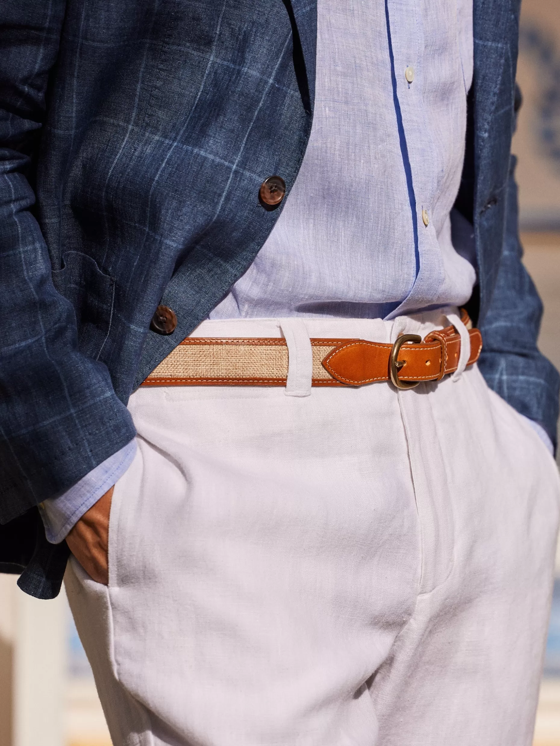 J. McLaughlin Leopold Linen Belt- Shoes & Accessories | Belts