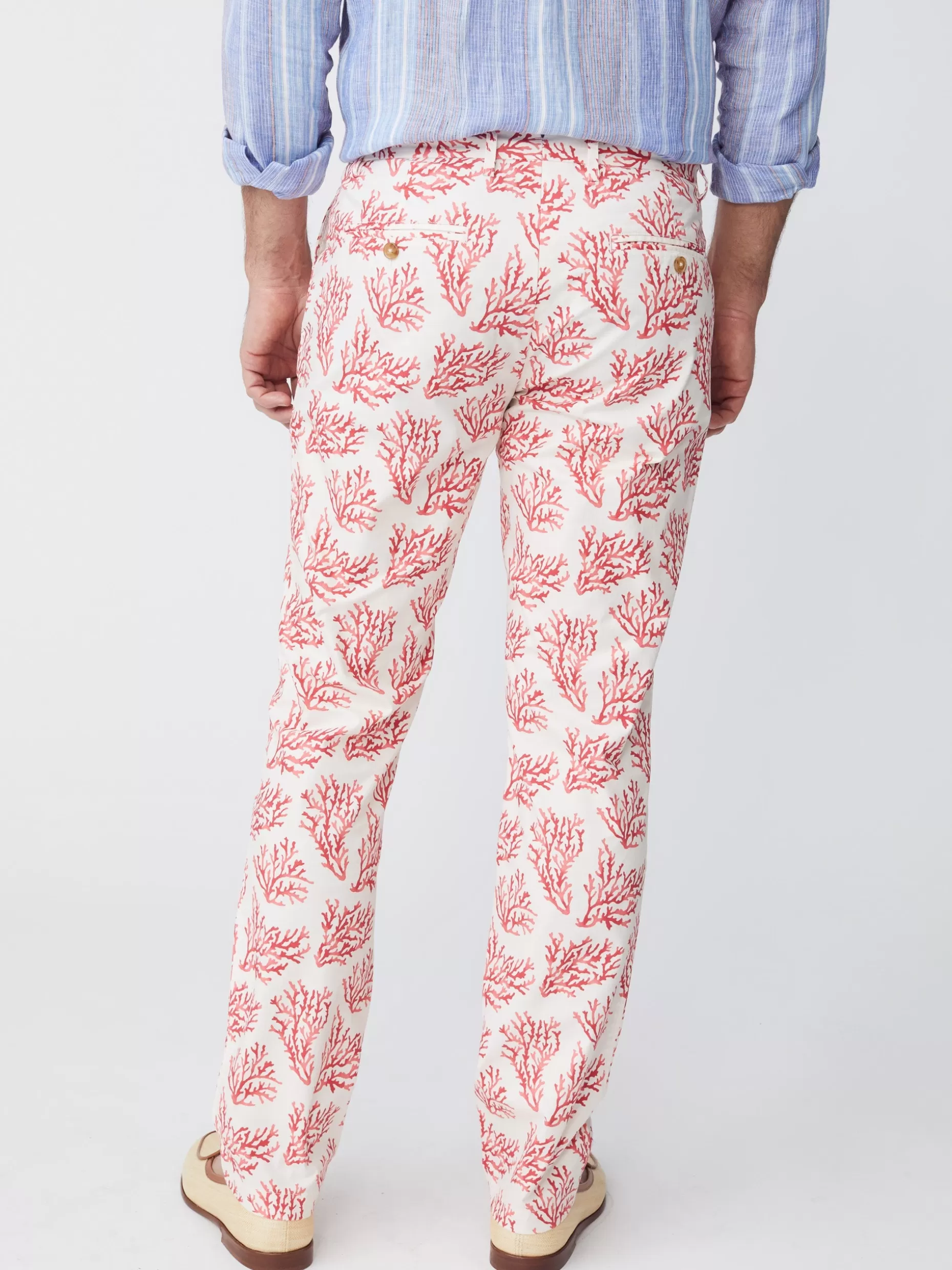J. McLaughlin Lukas Pants In Mega Coral Cay Texture- Pants