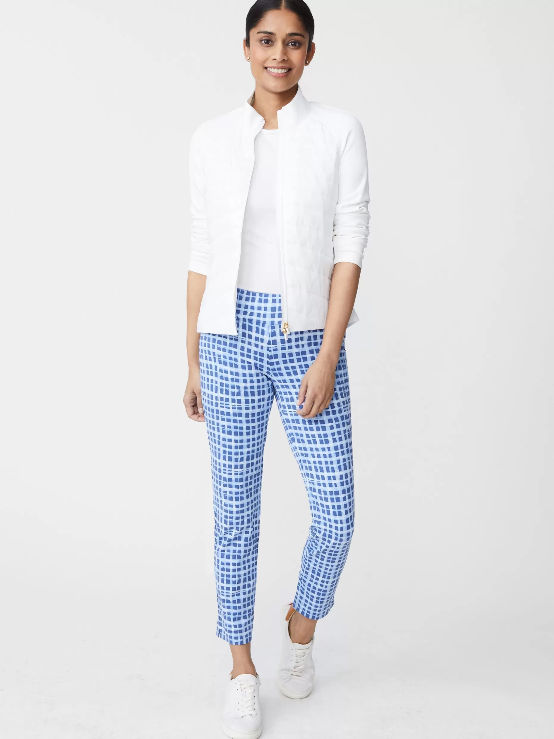 J. McLaughlin Newport Capri Pants In Painterly Check-Women Pants