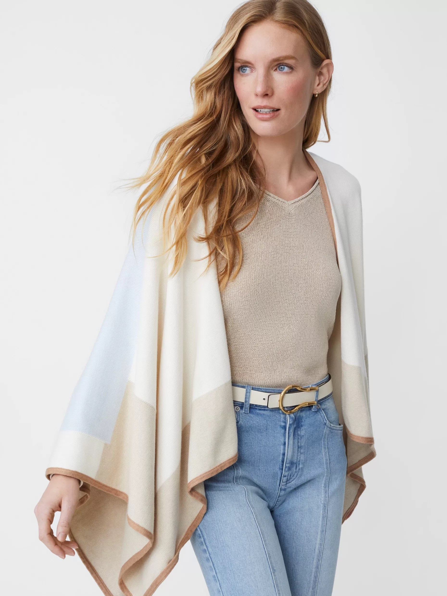 J. McLaughlin Noreen Wrap In Colorblock-Women Jackets & Outerwear | Sweaters