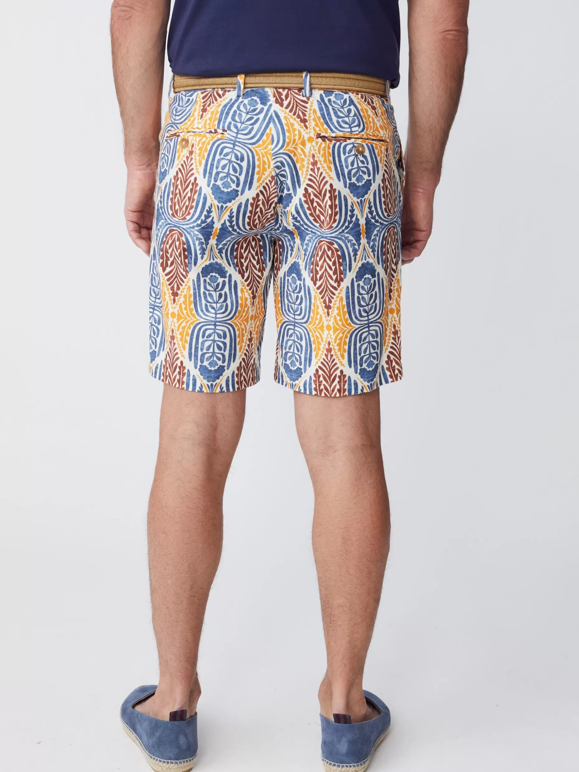 J. McLaughlin Oliver 9” Italian Twill Short In Mini Carriage House- Shorts