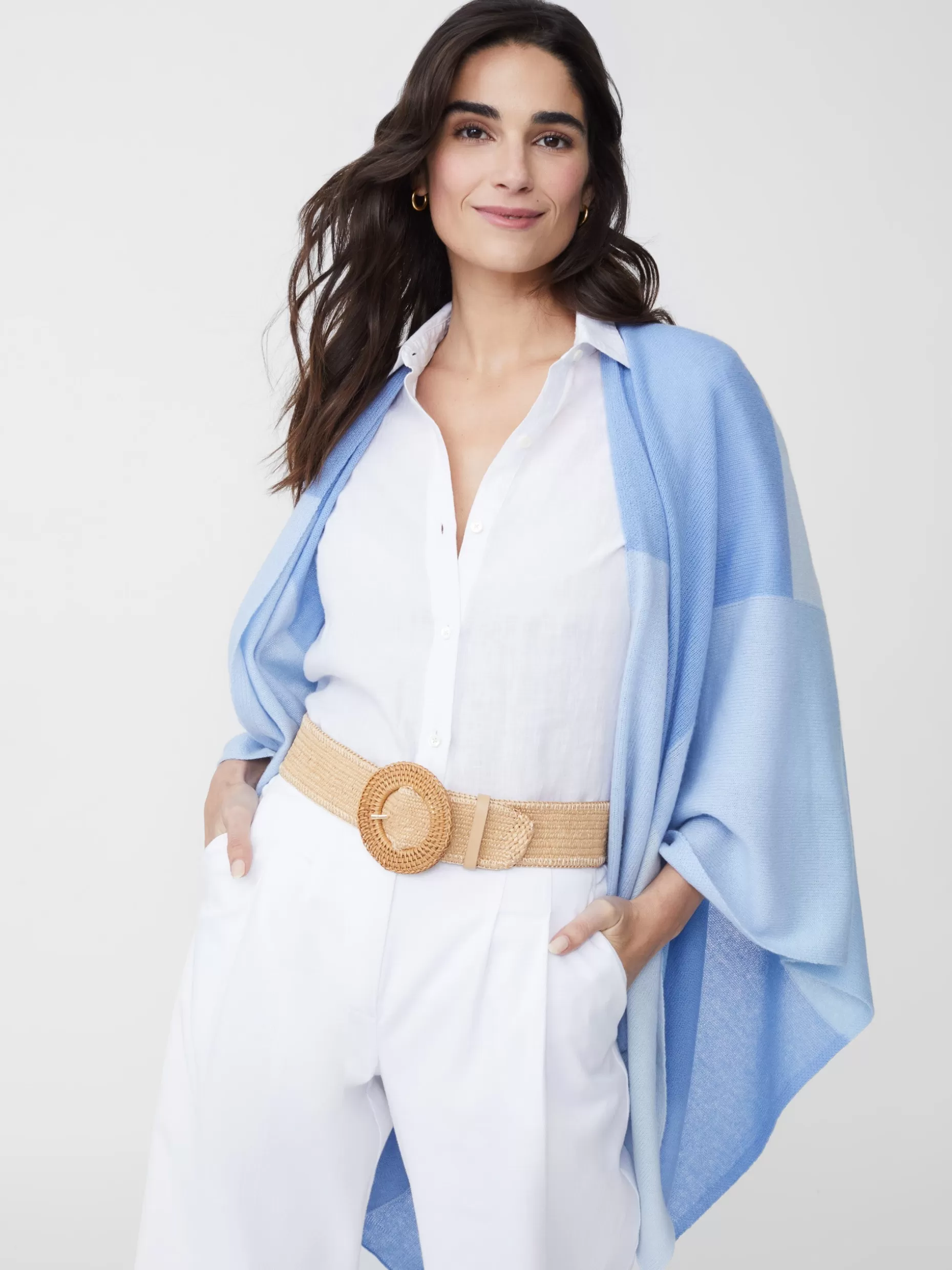 J. McLaughlin Skyler Cashmere Poncho In Colorblock-Women Jackets & Outerwear | Sweaters